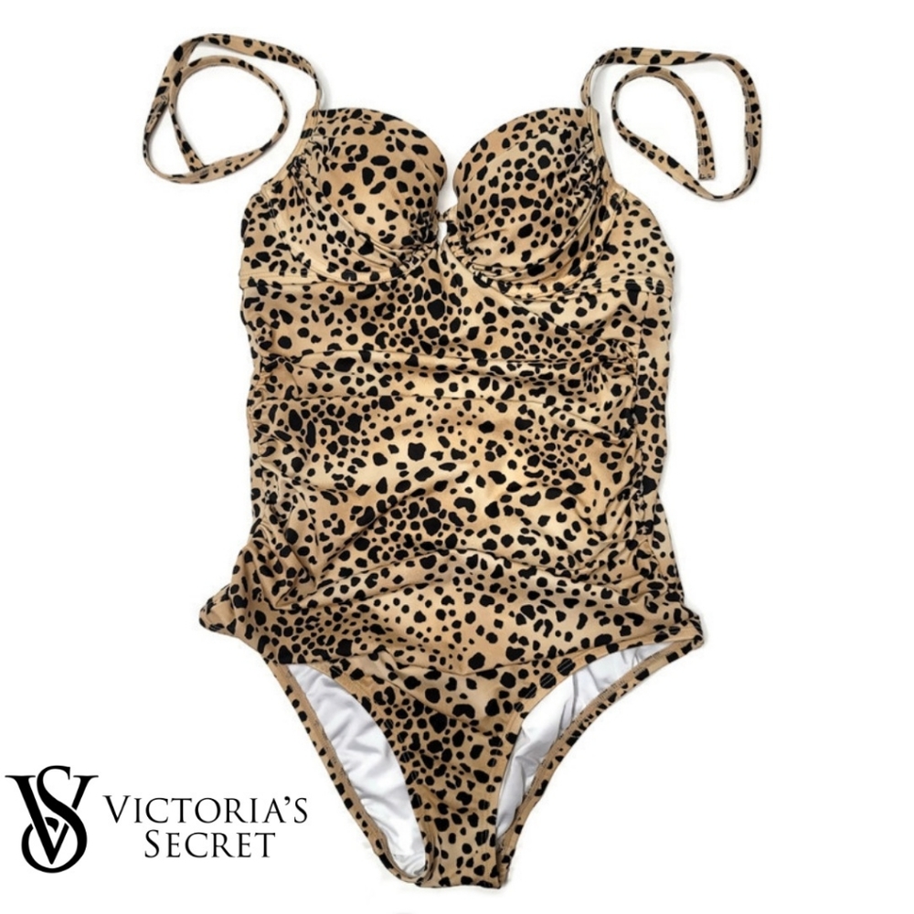 Victorias secret leopard underwire roughed one piece swim suit size 6A